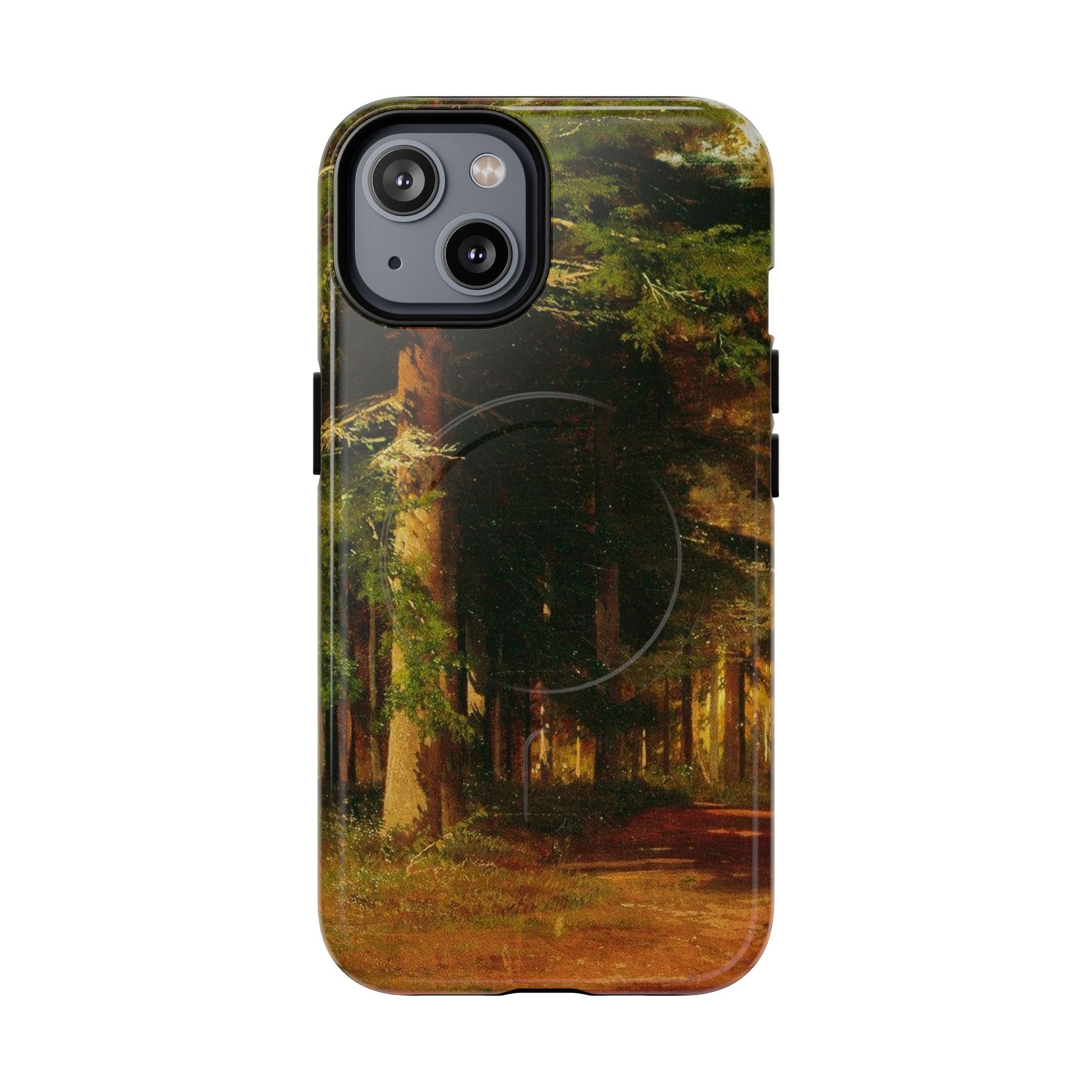 Coque de téléphone Chemin forestier d'automne | Coque magnétique robuste, illustration de paysage d'automne