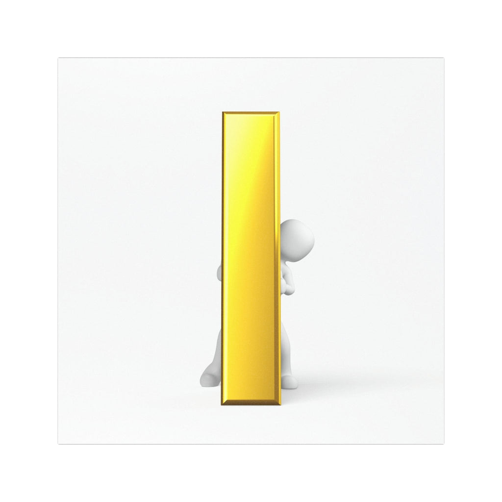3D Gold Letter i Character Car Magnet | Alphabet Initial Magnetic Sticker