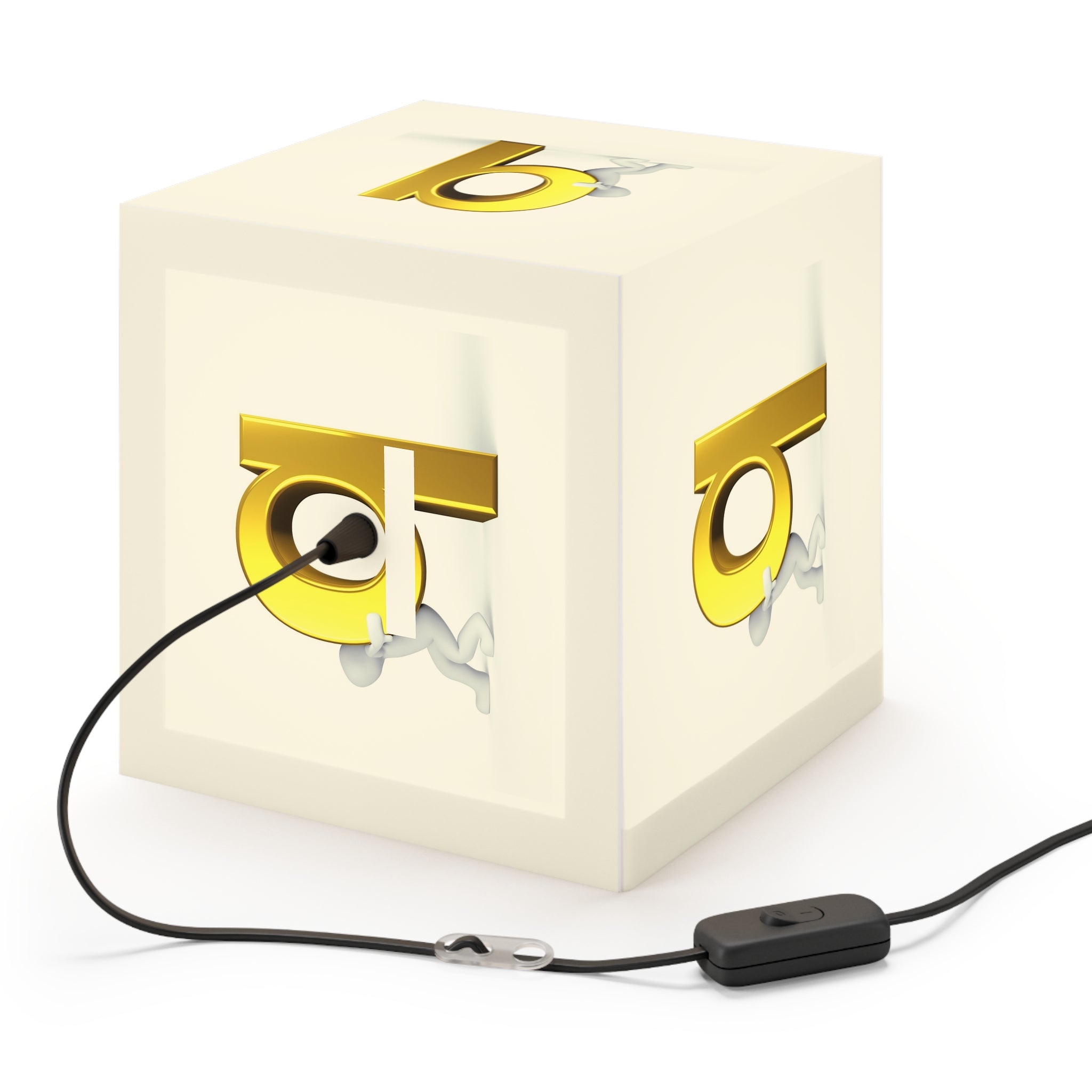 3D Gold Letter Q Design Light Cube Lamp | Alphabet Letter Q Night Light