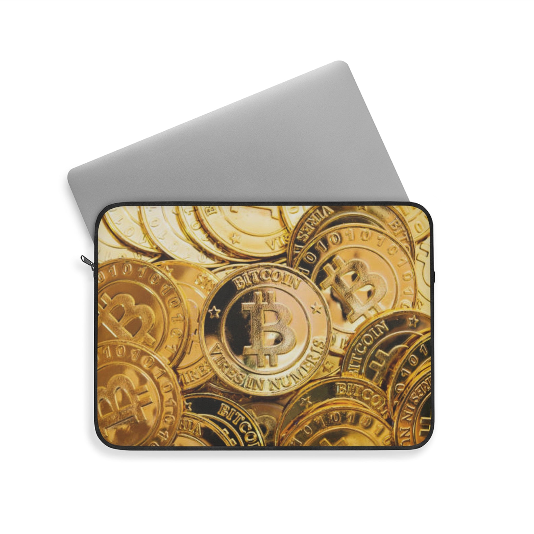 Bitcoin Coin Pattern Laptop Sleeve | Cryptocurrency Crypto Cash Design