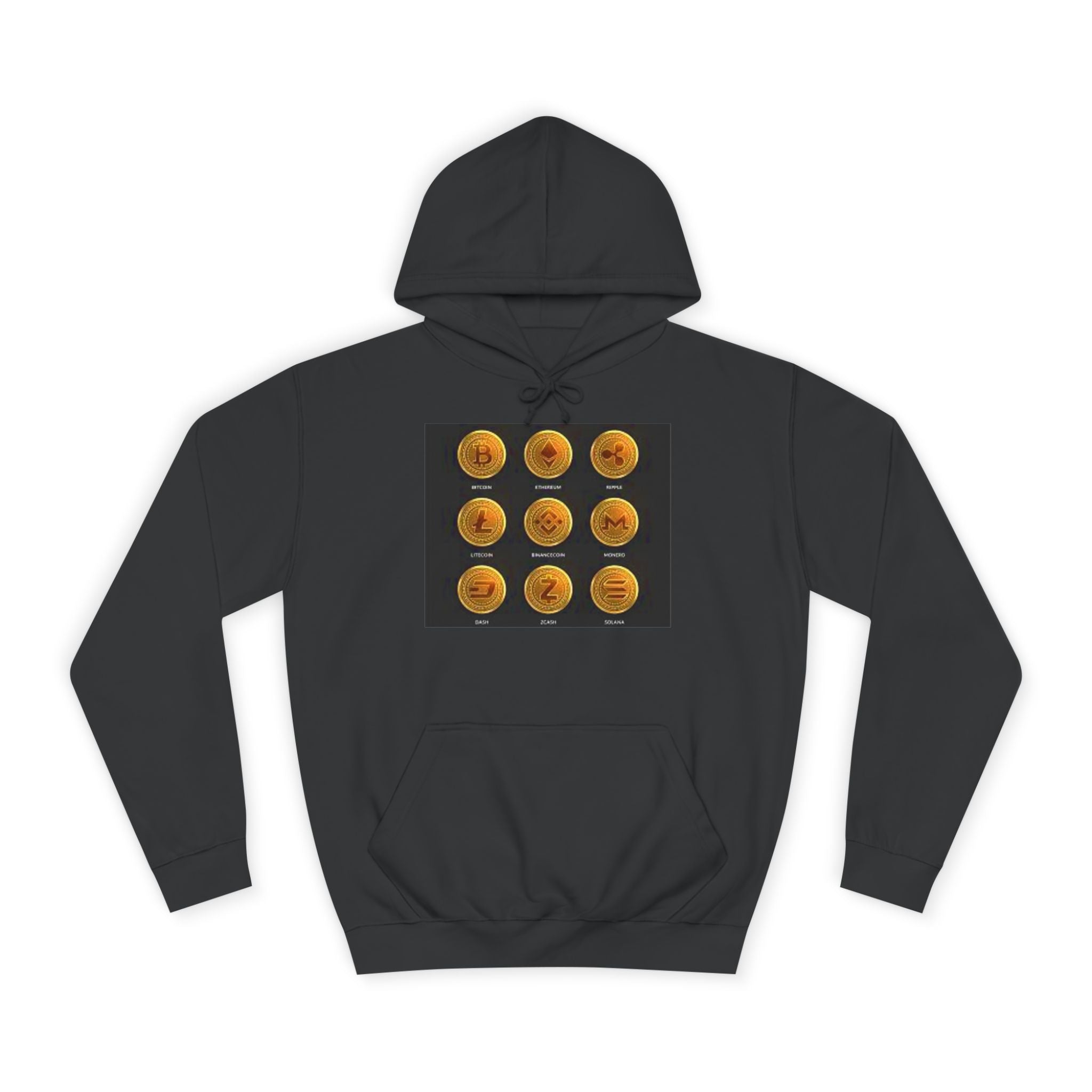 Sweat à capuche icônes de crypto-monnaies | Bitcoin Ethereum Litecoin Ripple Doge Zcash Monero