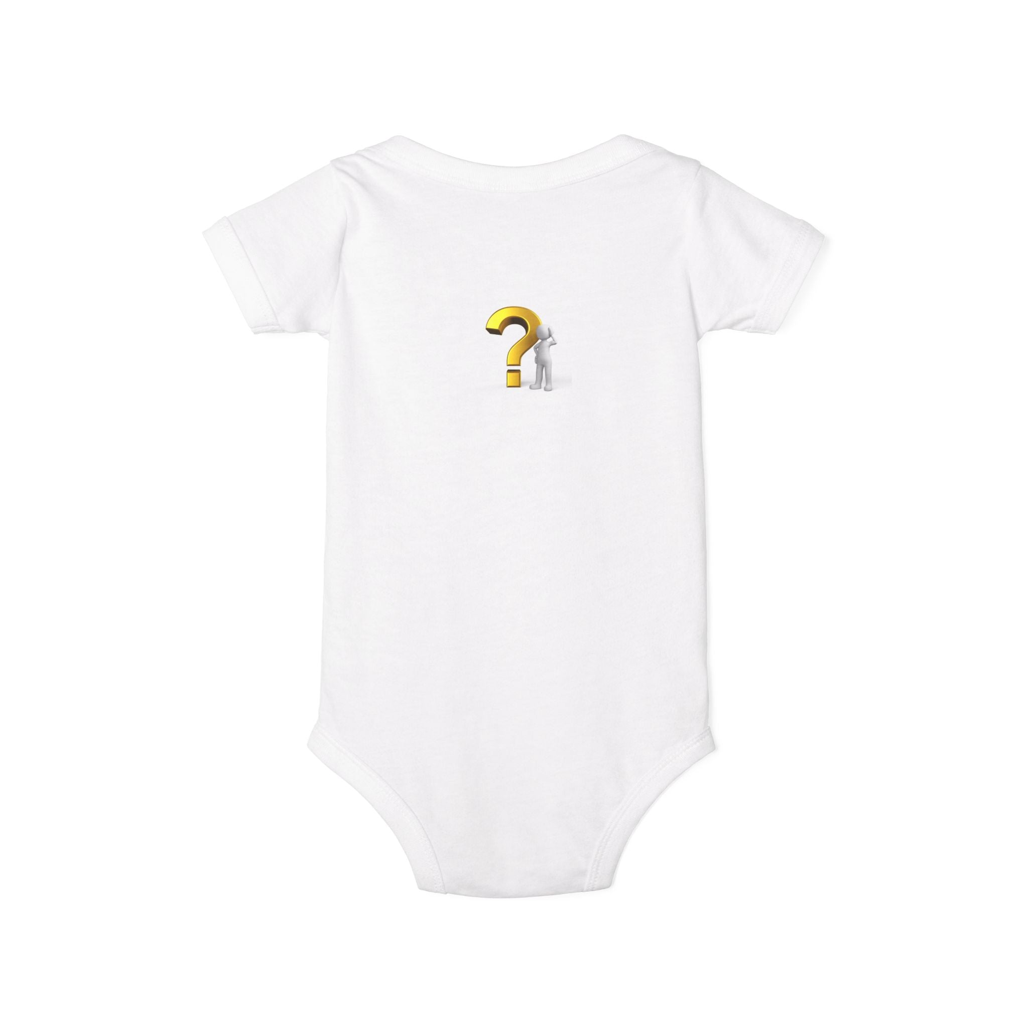 Gold Question Mark Design Infant Onesie | Curious Baby Bodysuit