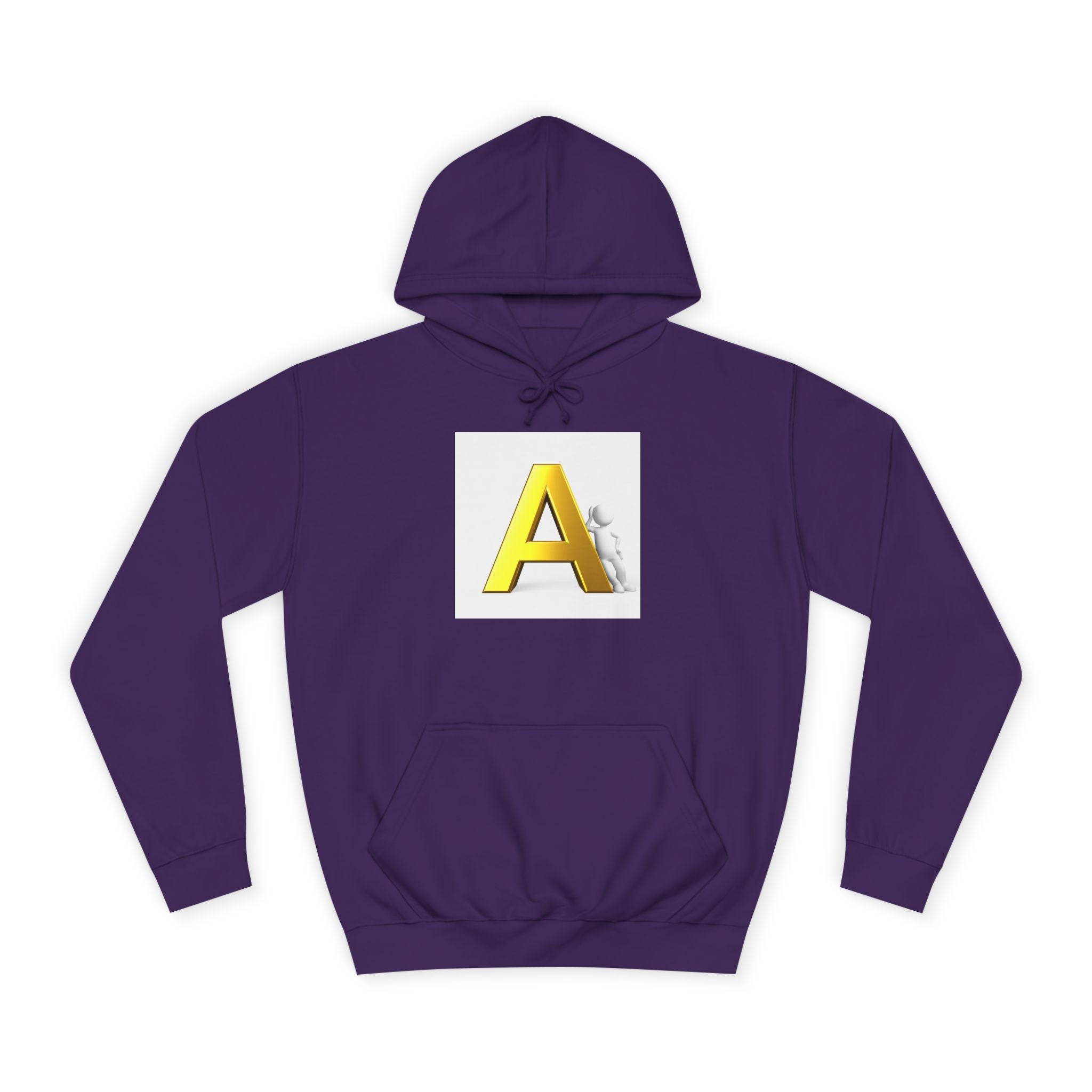 Sweat à capuche lettre A 3D or | Sweat-shirt initiales A monogramme
