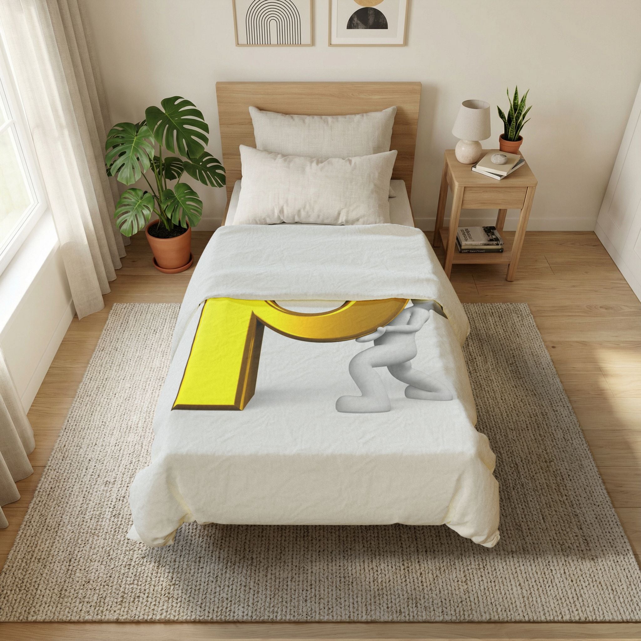 3D Letter P duvet cover