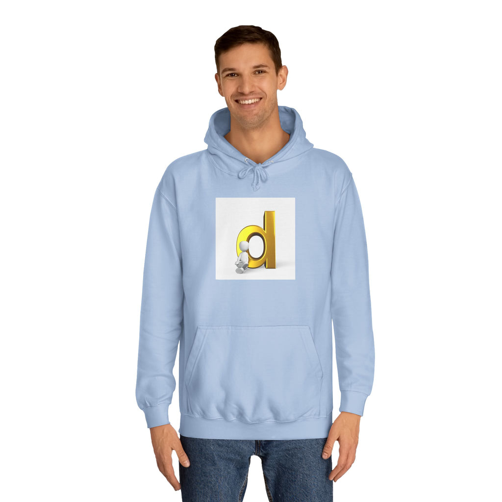 3D Gold Letter D Hoodie | Minimal Monogram Initial Sweatshirt