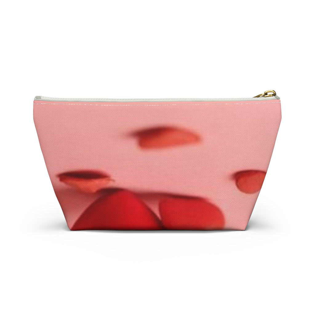 Red Hearts Petals Accessory Pouch