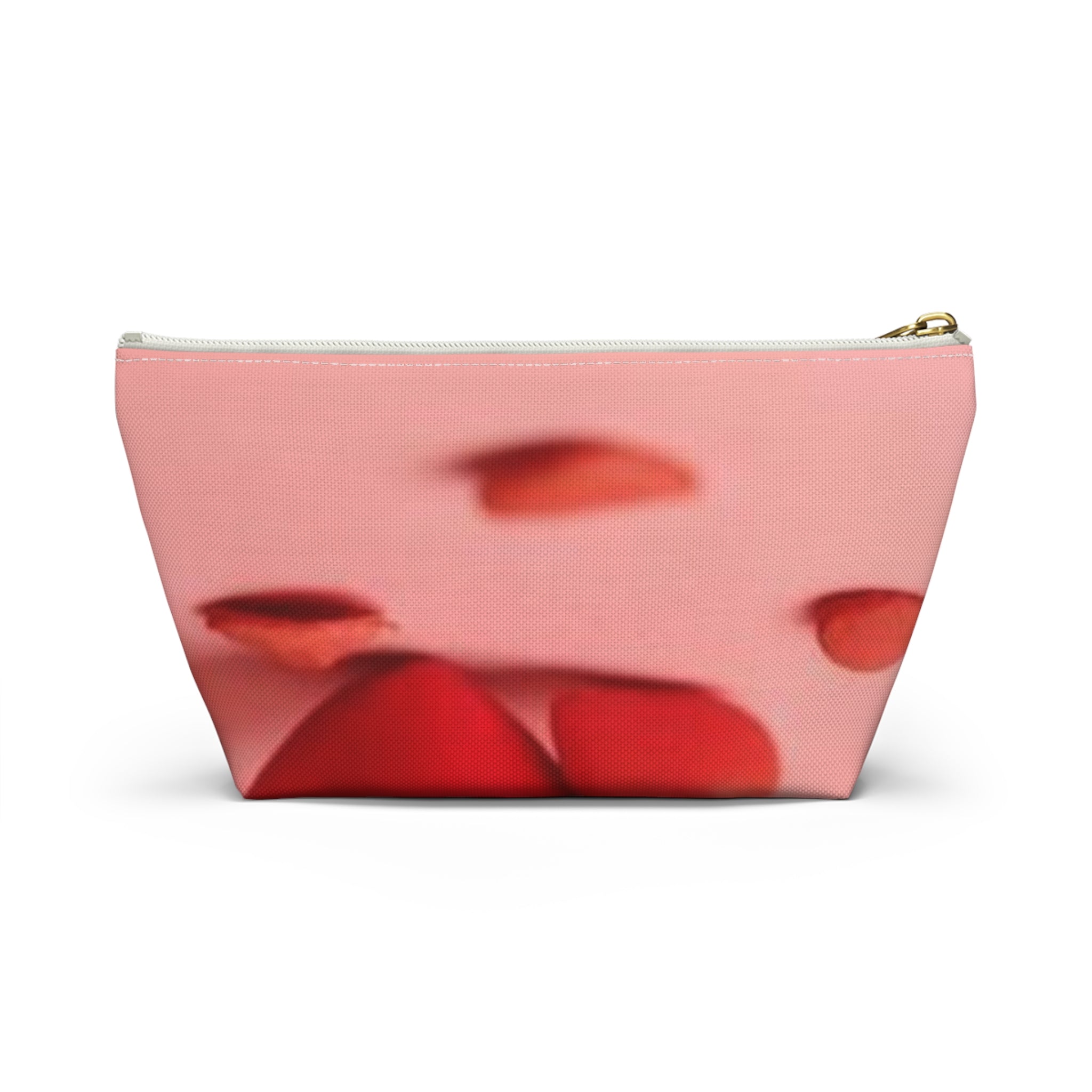 Red Hearts Petals Accessory Pouch