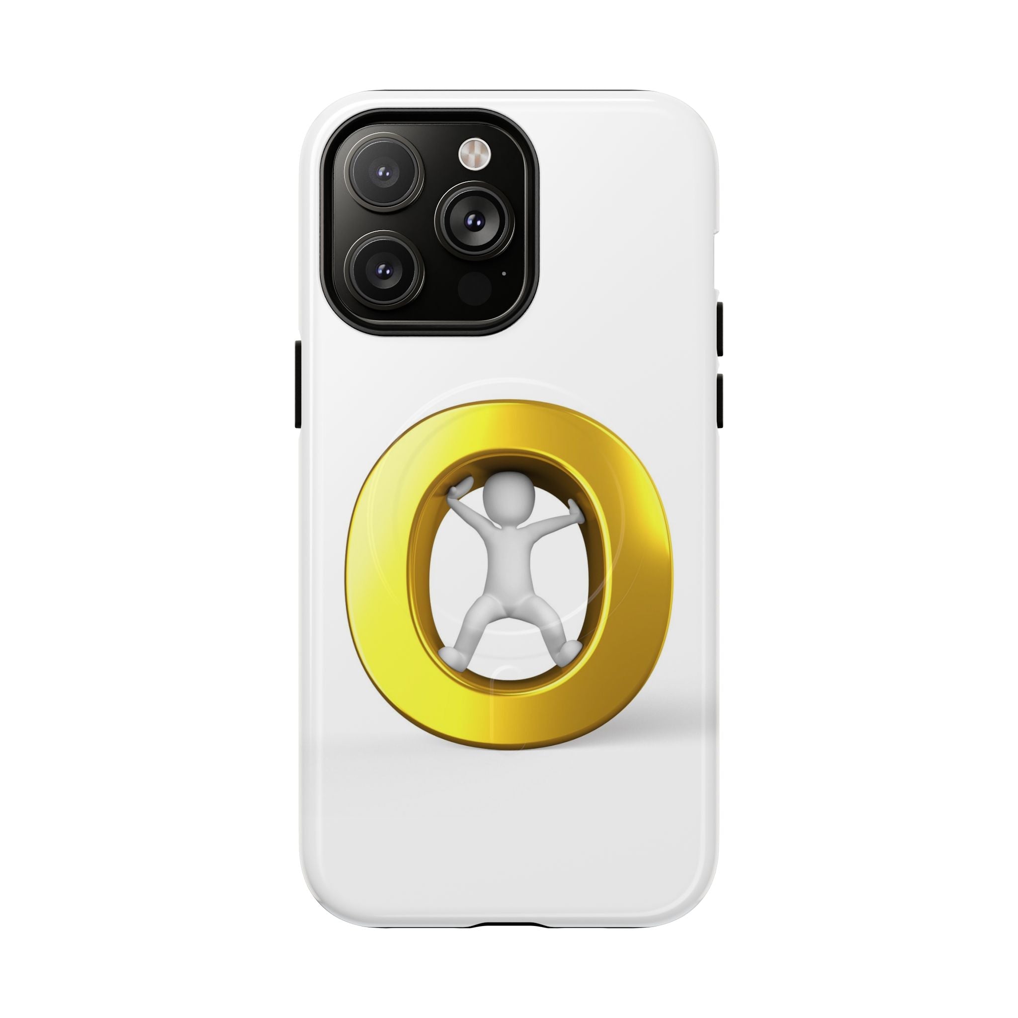 3D Gold Letter O Figure Phone Case | Tough Magnetic Case