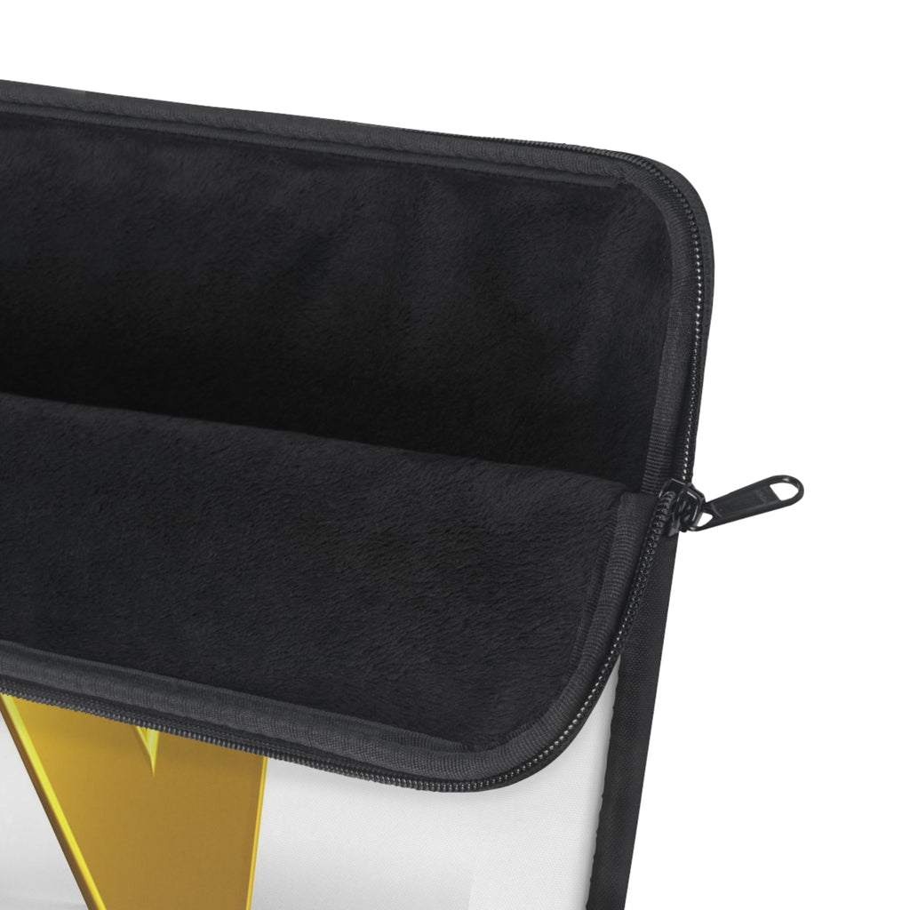 Gold 3D Letter N with Character Laptop Sleeve | Monogram Initial N