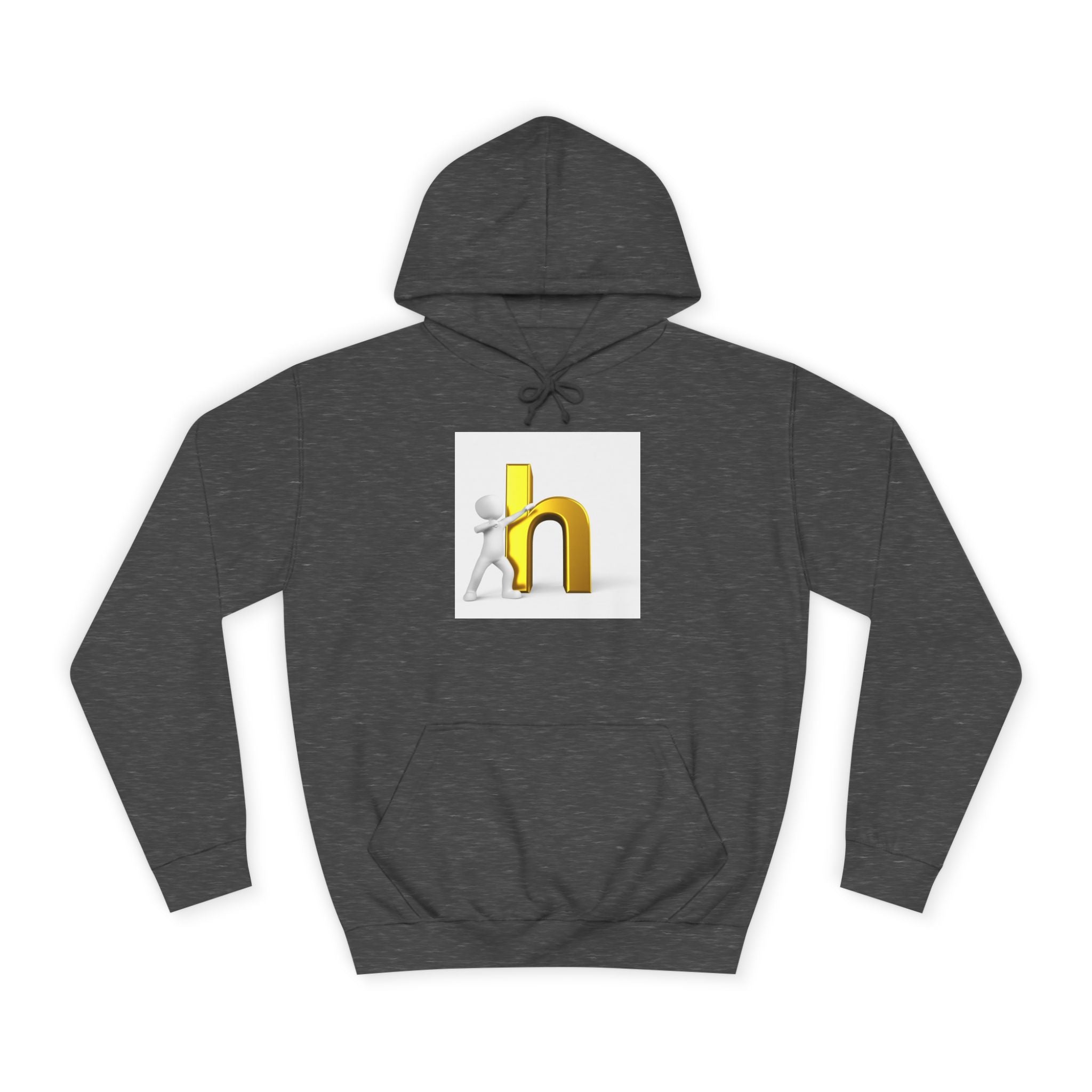 3D Gold Letter H Design Hoodie | Letterman Initial Hoodie