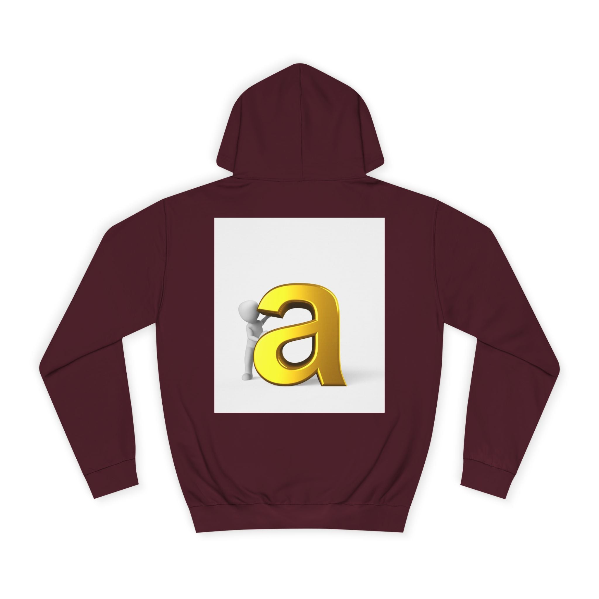 Gold 3D Letter A Hoodie | Monogram Initial Sweatshirt