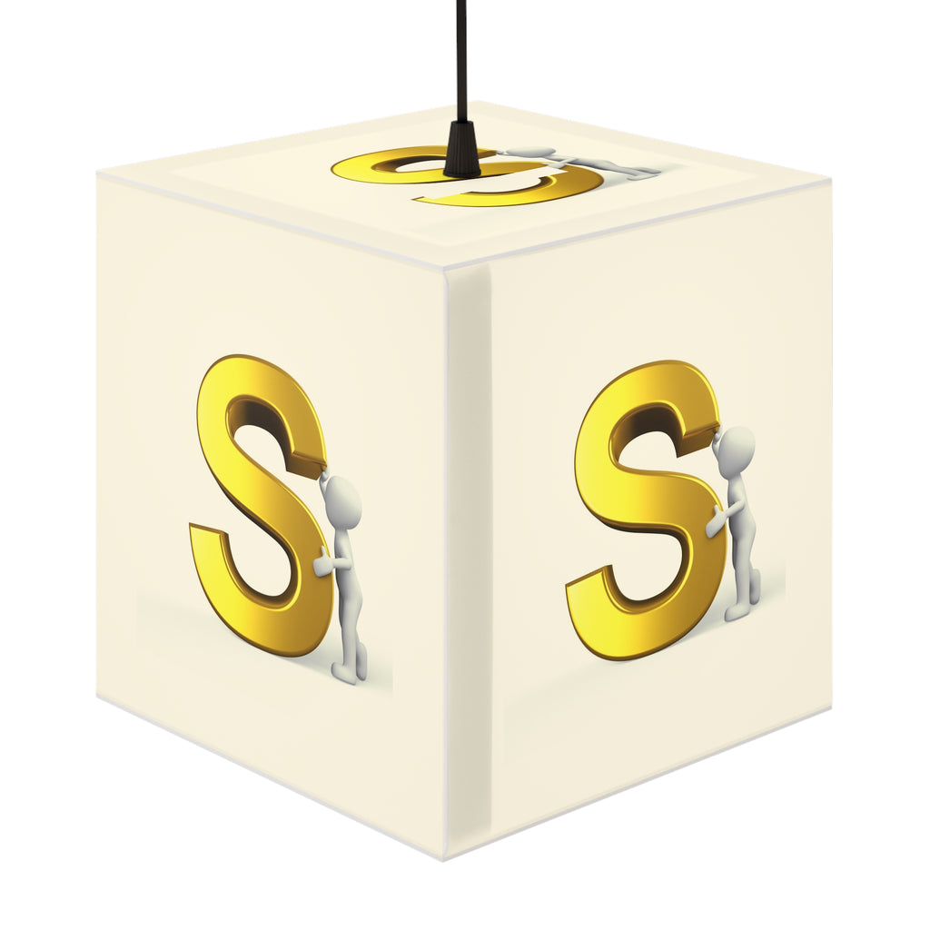 3D Gold Letter S Cube Lamp | Personalized Initial Light Cube
