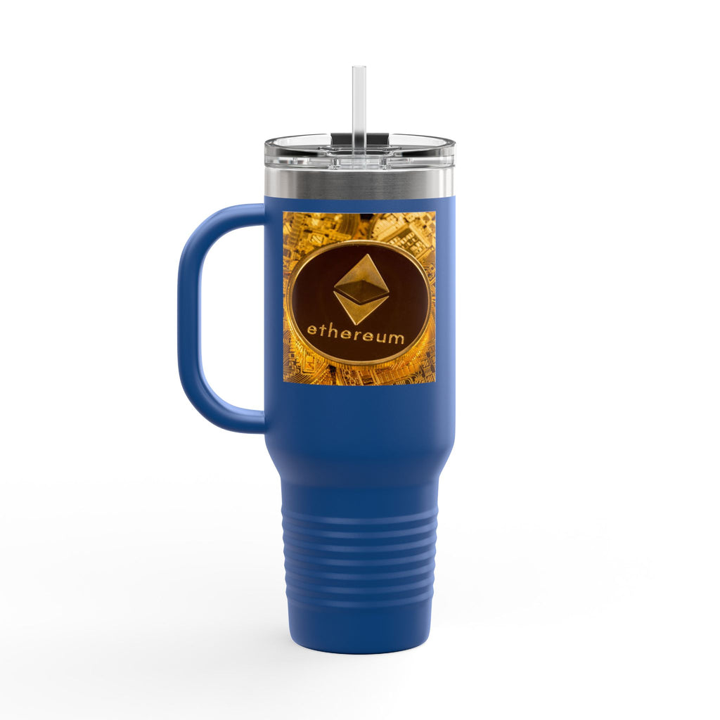 Ethereum Coin Design 40oz Travel Mug | Crypto Logo Insulated Tumbler