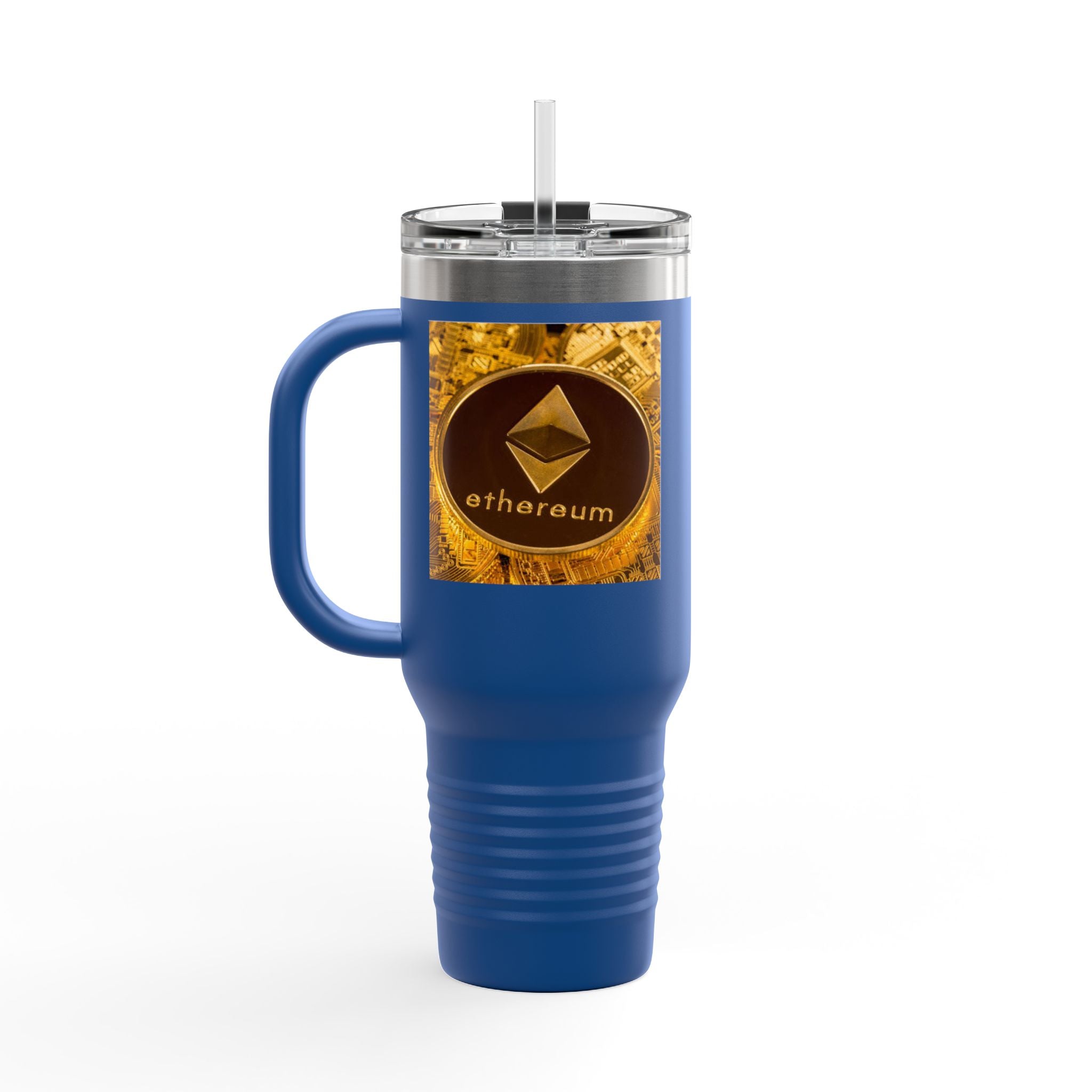 Ethereum Coin Design 40oz Travel Mug | Crypto Logo Insulated Tumbler