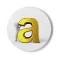Gold Letter A with Figure Ceramic Coaster | Monogram Initial Drink Mat
