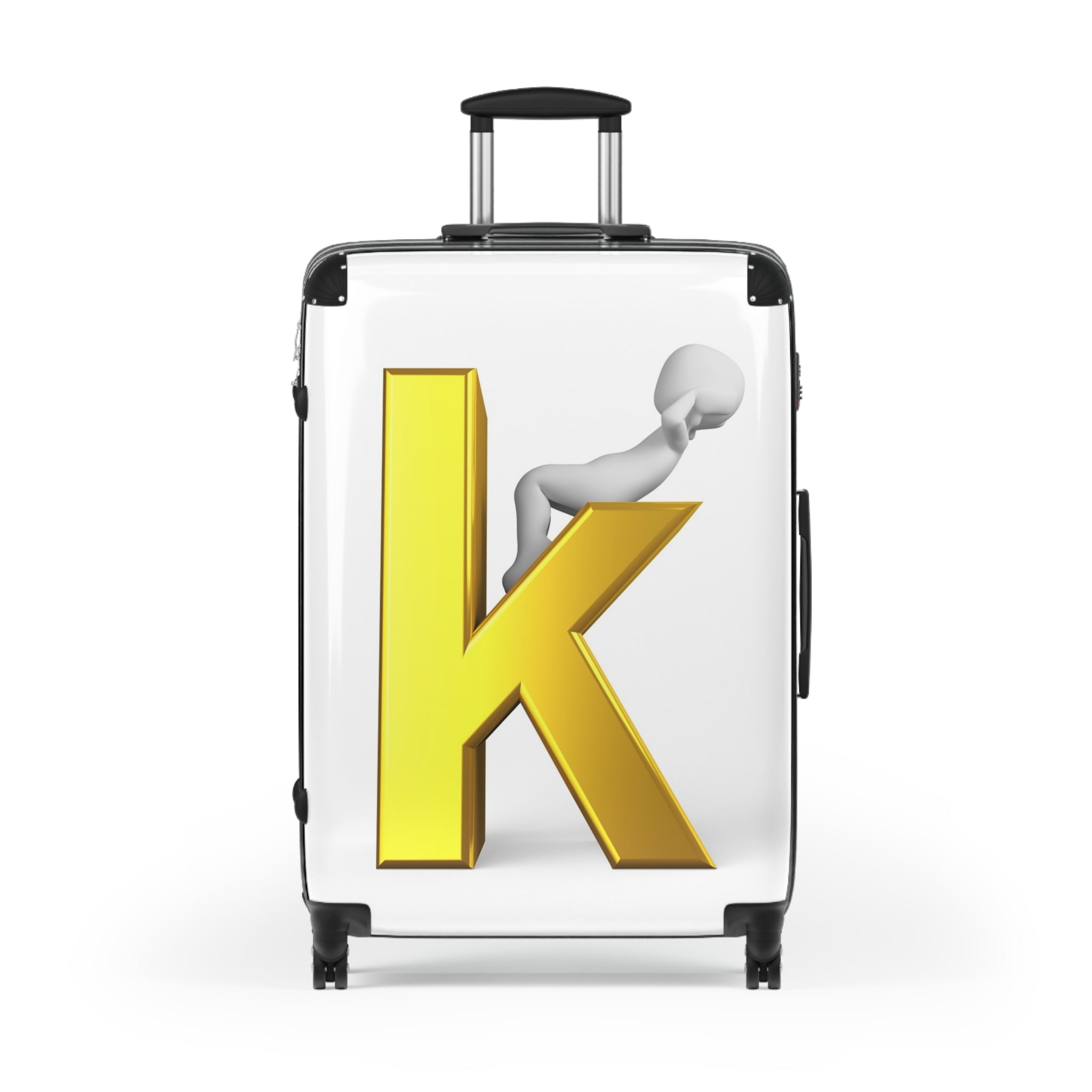 Gold Letter K Monogram Suitcase | Personalized Initial Luggage Cover