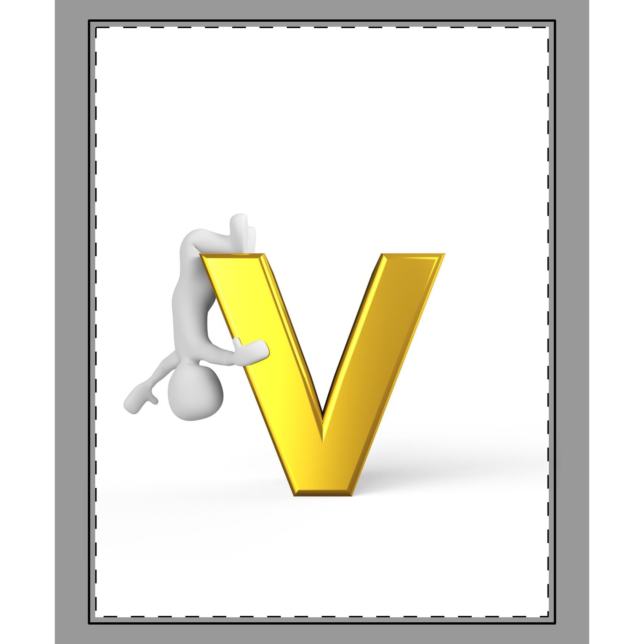 Gold Letter V with Figure Woven-Style Coverlet | Monogram V Throw