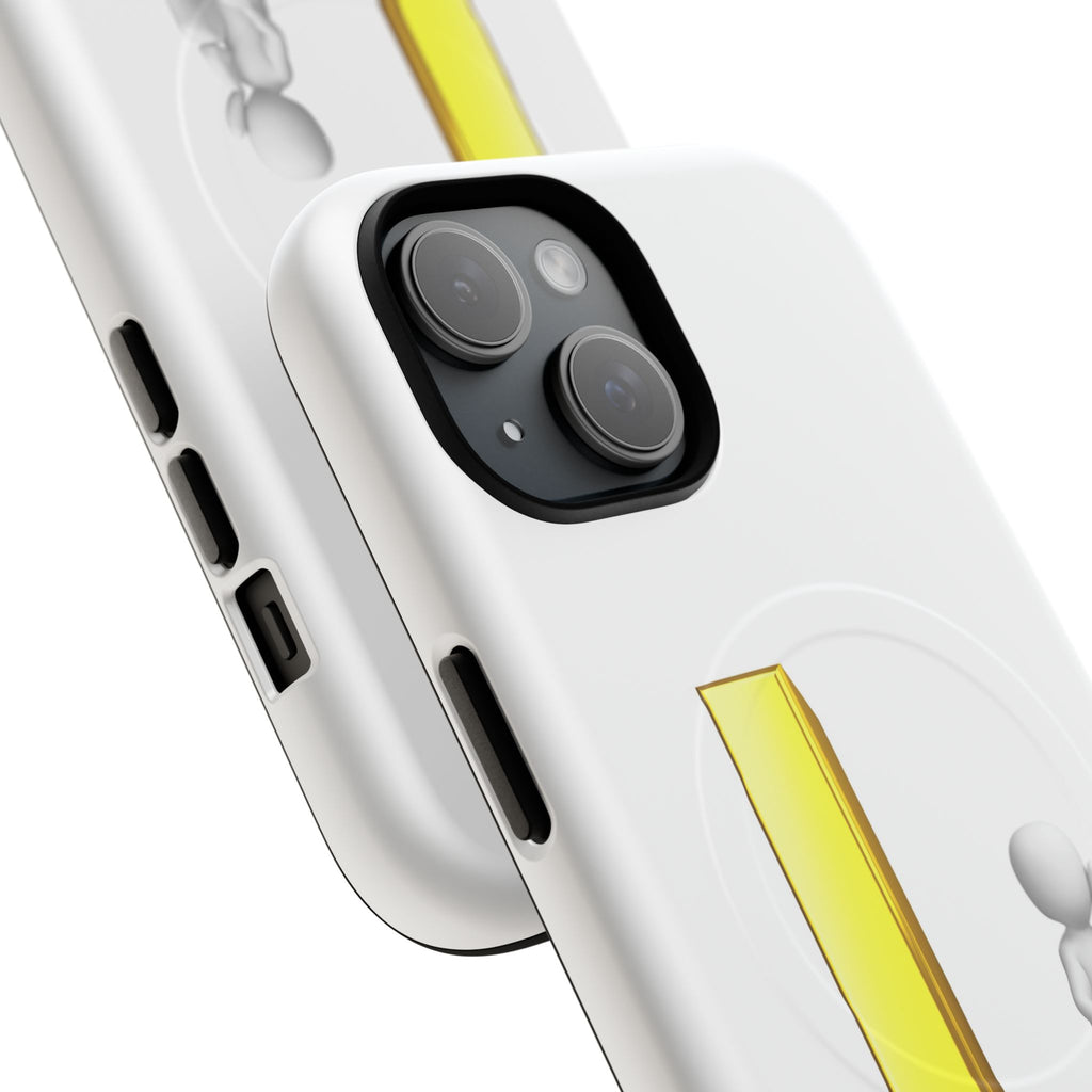 Yellow 3D Letter L with Sitting Figure phone case | Tough Magnetic Case