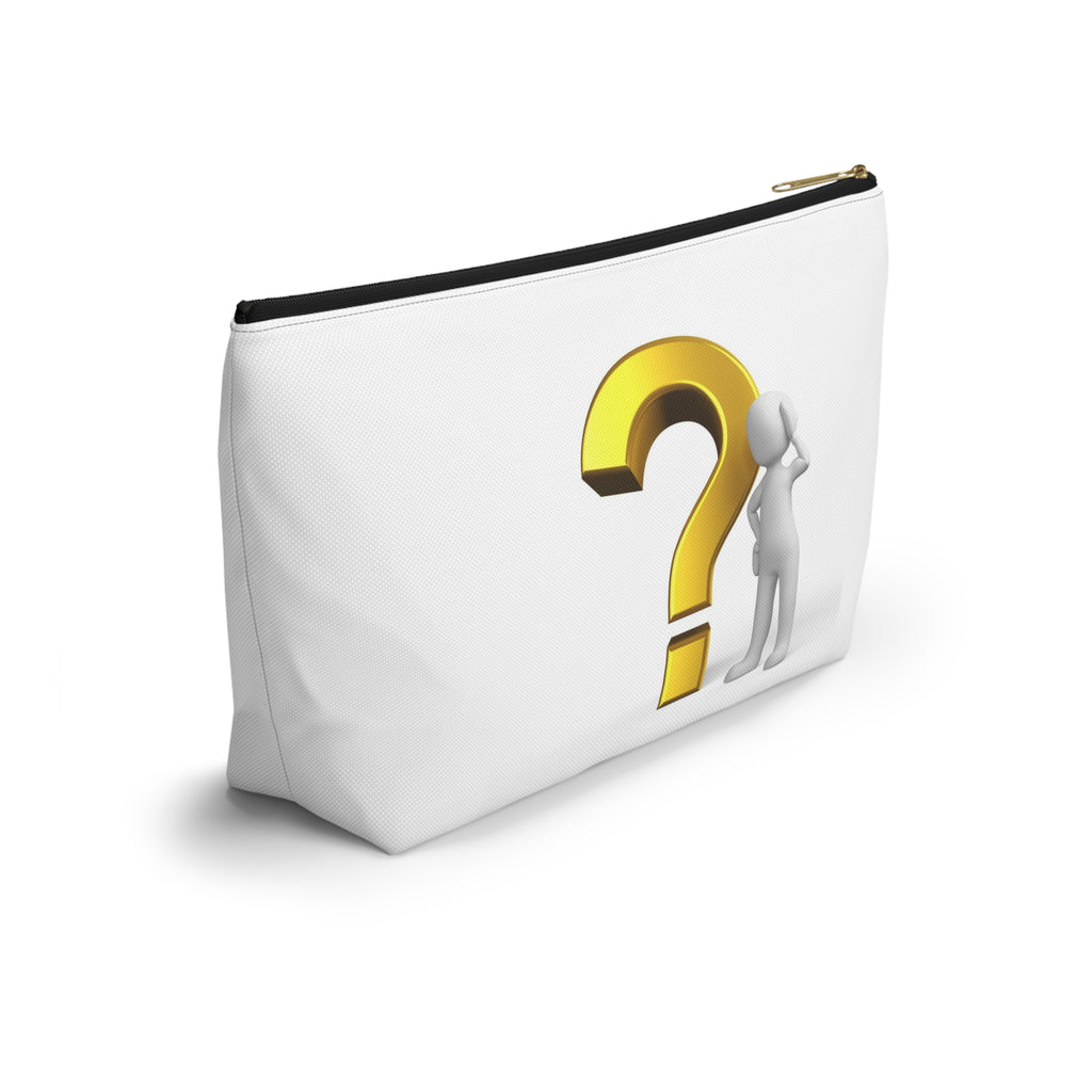 Gold Question Mark with Thinking Figure Accessory Pouch