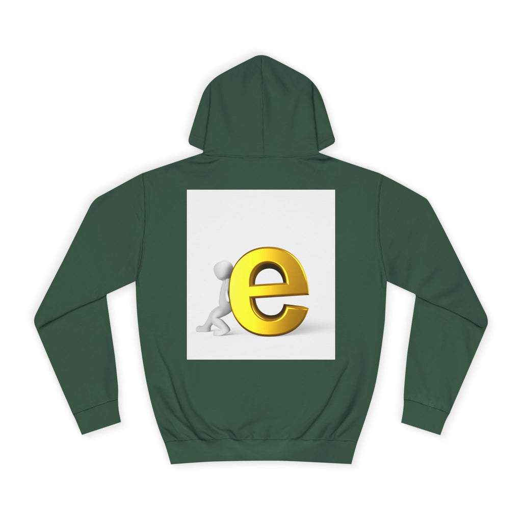 3D Gold Letter E Hoodie | Minimal Alphabet Monogram | Initial Sweatshirt