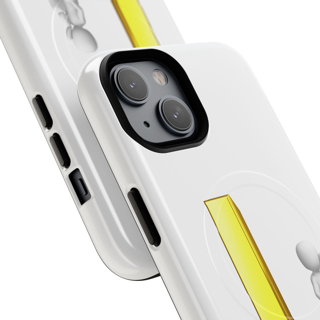 Yellow 3D Letter L with Sitting Figure phone case | Tough Magnetic Case