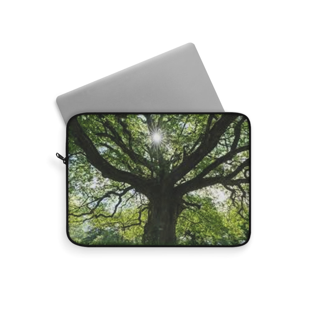 Sunlit Oak Tree Laptop Sleeve | Nature Forest Photography