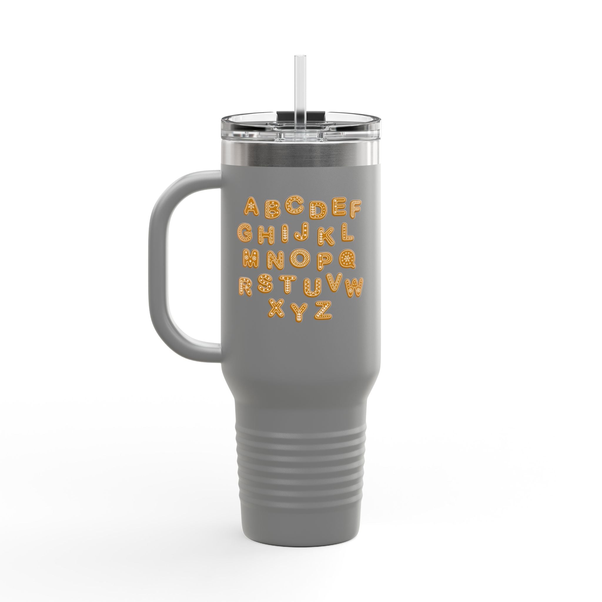 Alphabet Cookie Letters Travel Mug | 40oz Insulated Tumbler