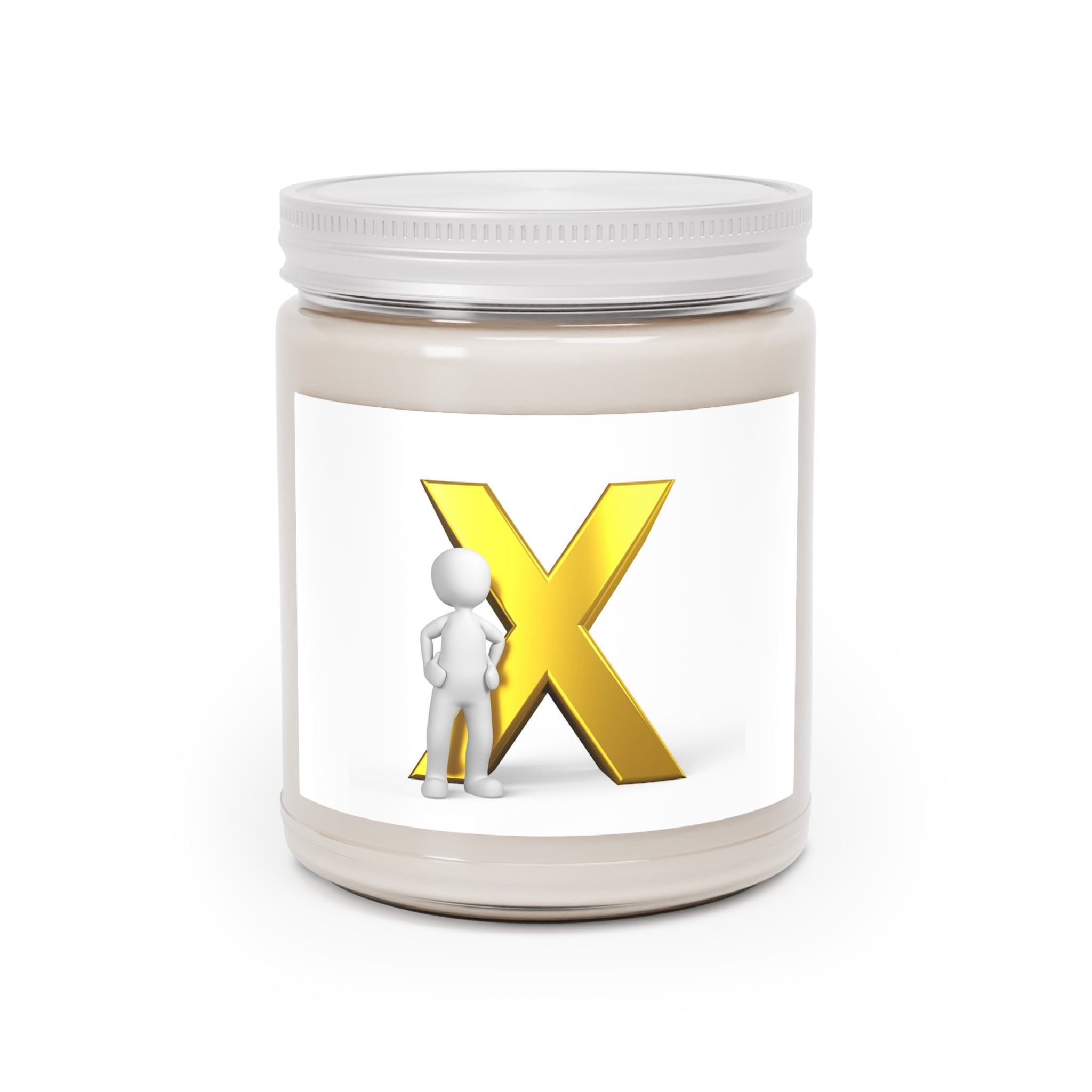 Gold X Monogram Candle 9oz Soy Candle | White Lid