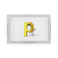 3D Gold Letter P Initial Acrylic Serving Tray | Monogram P Tray