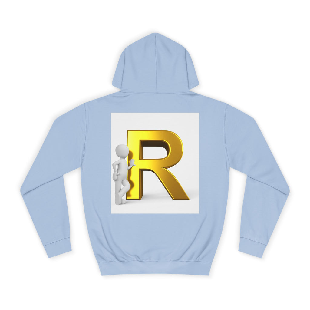 Gold Letter R Hoodie | 3D Character Leaning on R