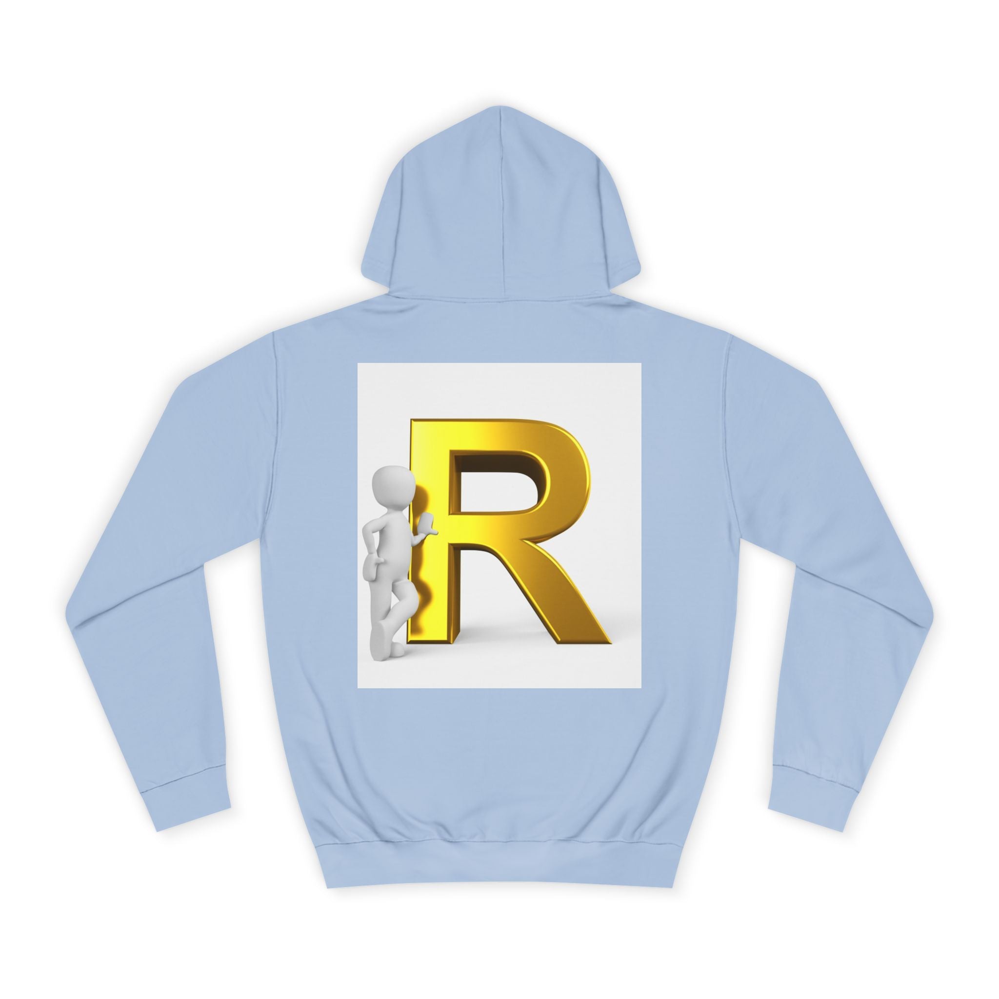 Gold Letter R Hoodie | 3D Character Leaning on R