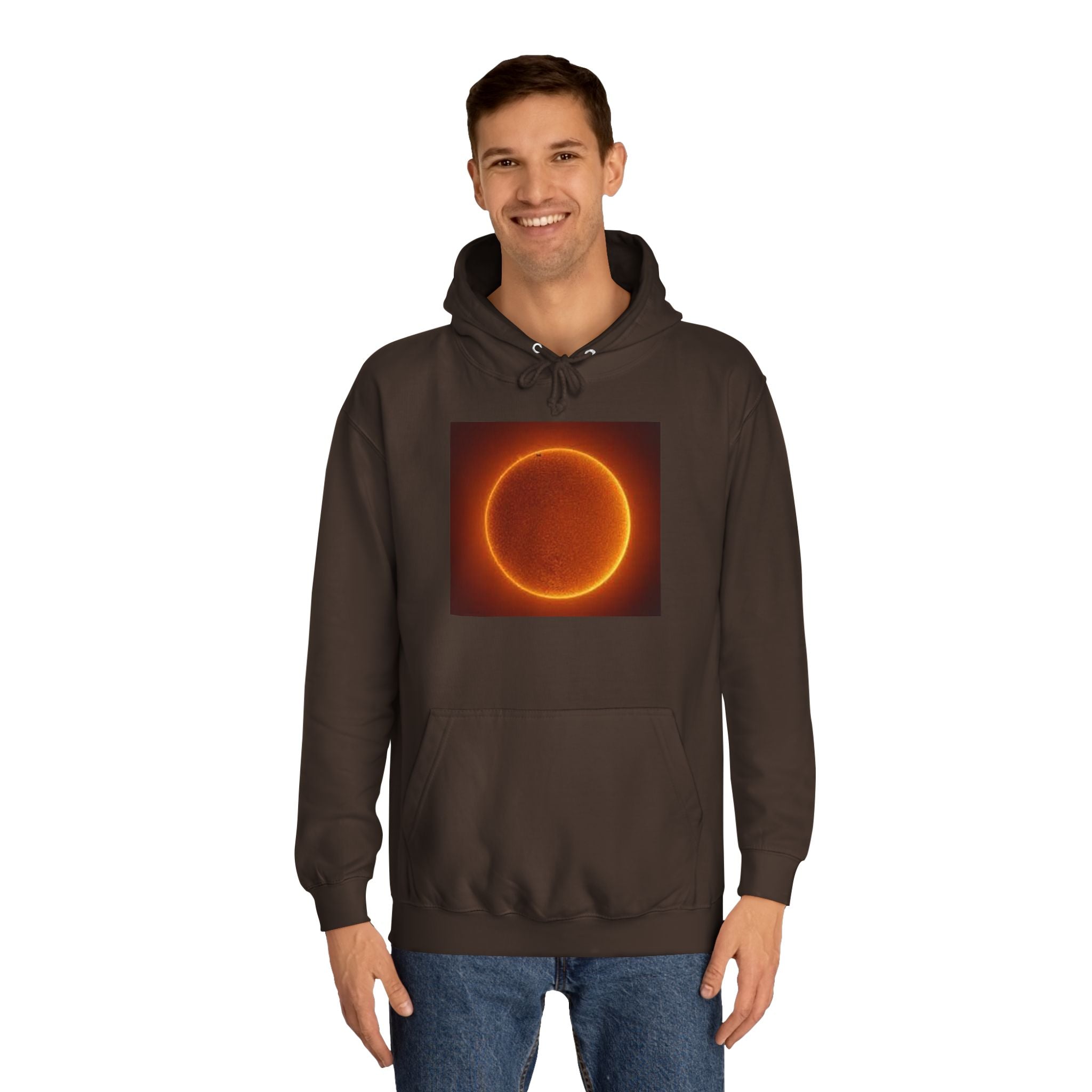 Fiery Solar Ring Hoodie | Sun Eclipse Graphic, Space Astronomy Sweatshirt