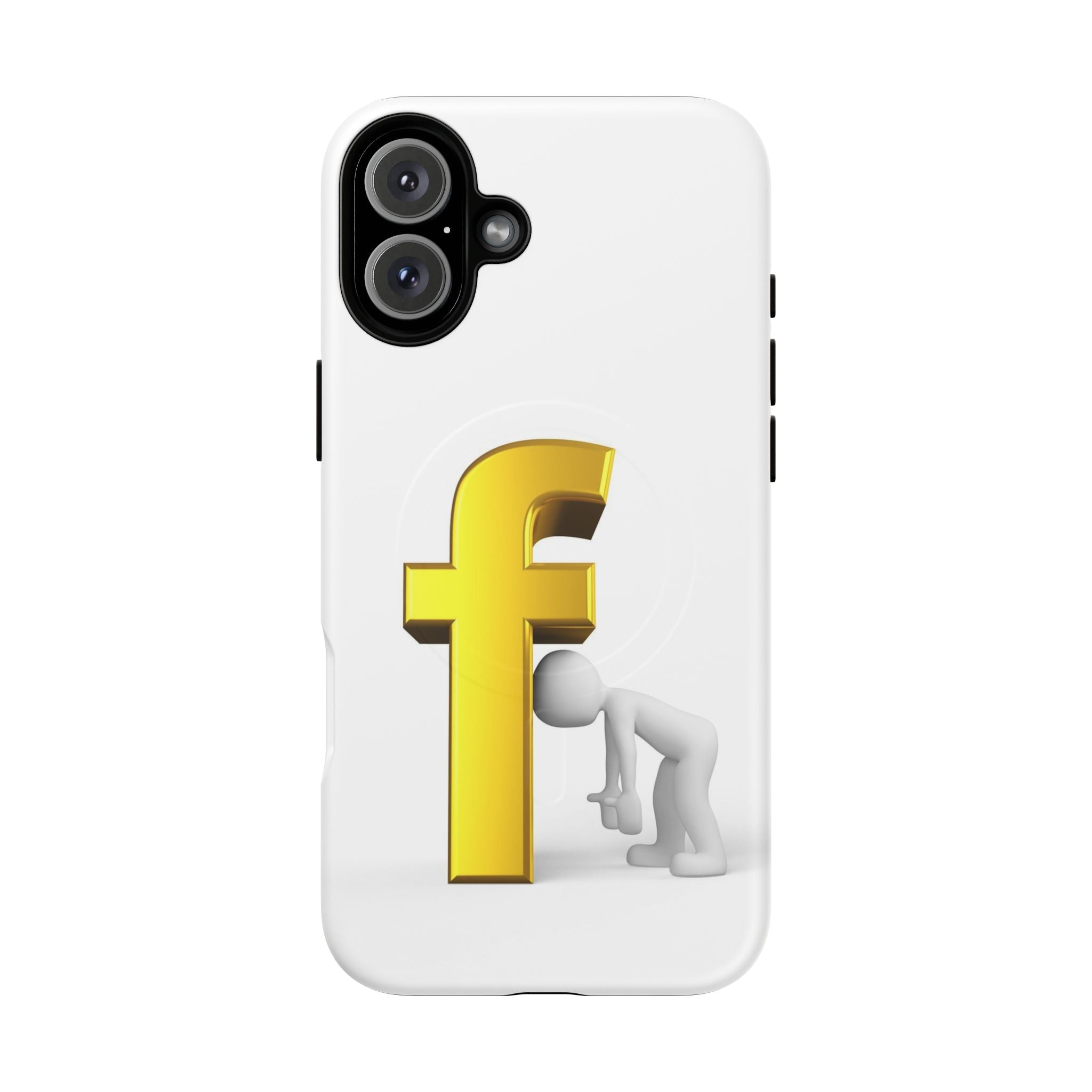 3D Gold Letter F Phone Case | Tough Magnetic Case