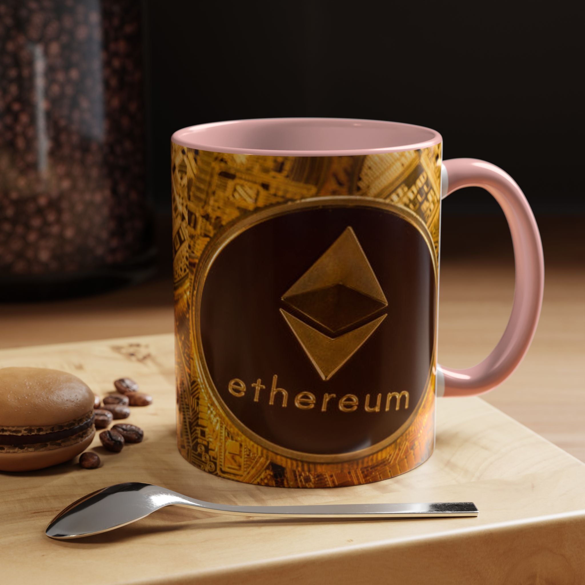 Ethereum Coin Accent Mug | Crypto Logo Coffee Mug