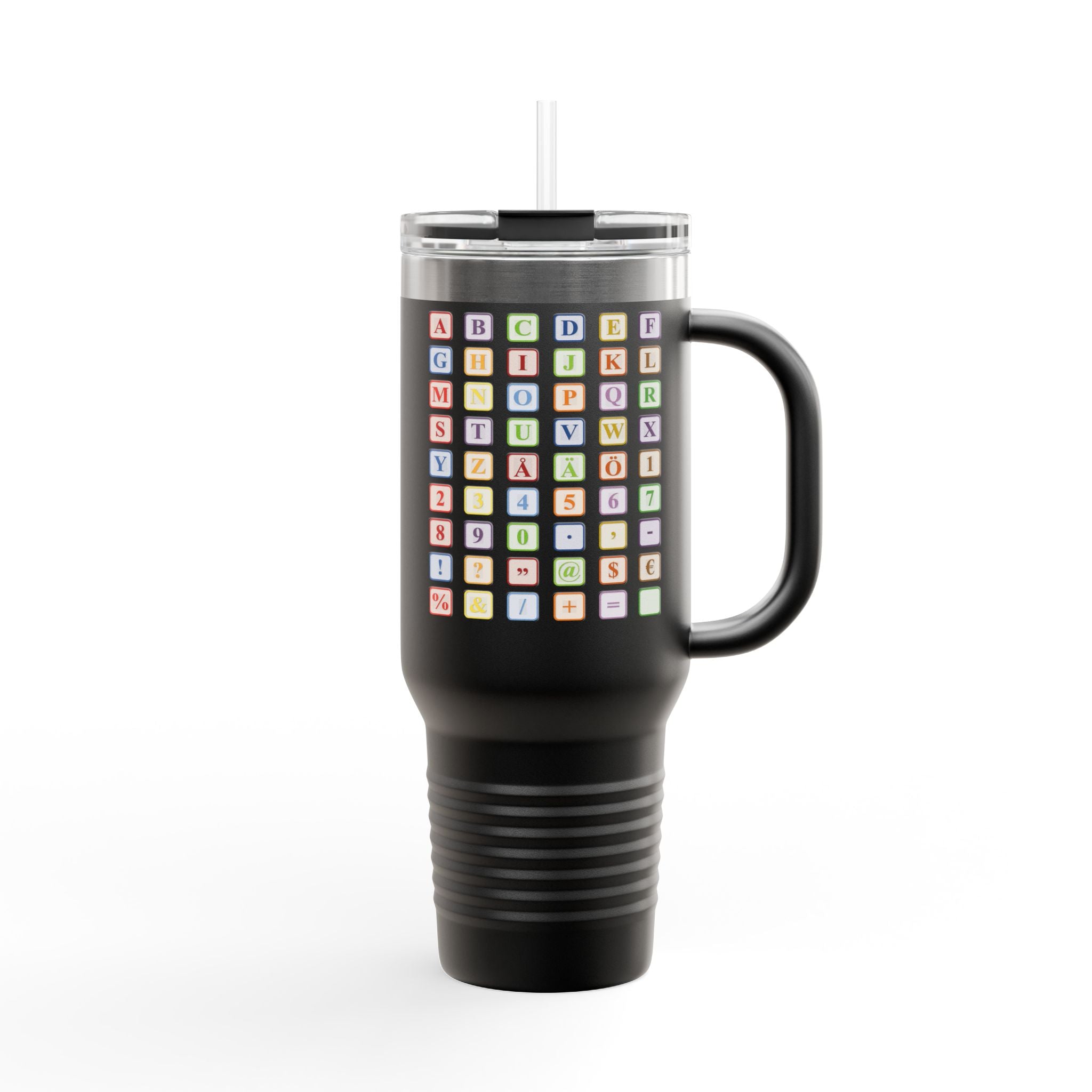Pastel Baby Blocks Alphabet, Travel Mug