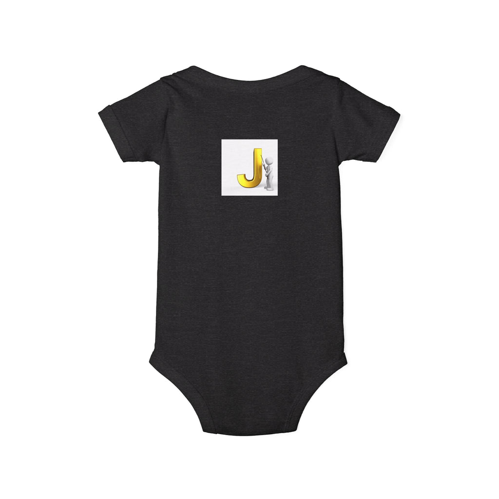 Yellow Letter J with Baby Sloth Infant Onesie | Baby Bodysuit