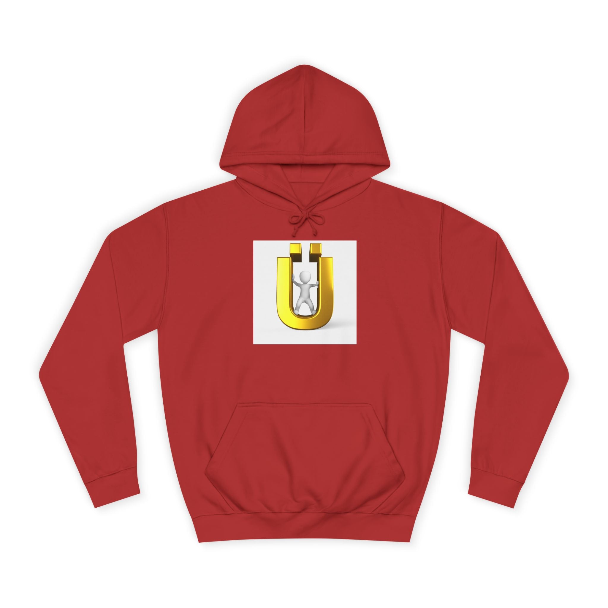 Sweat à capuche avec logo lettre Ü doré | Sweat-shirt initial U de la personne 3D