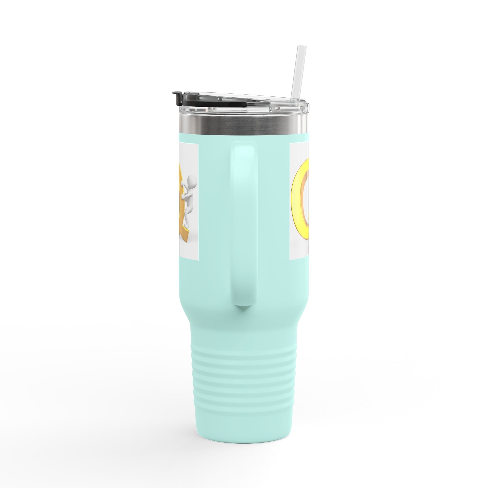 Gold Letter Q Monogram Travel Mug | 40oz Insulated Tumbler