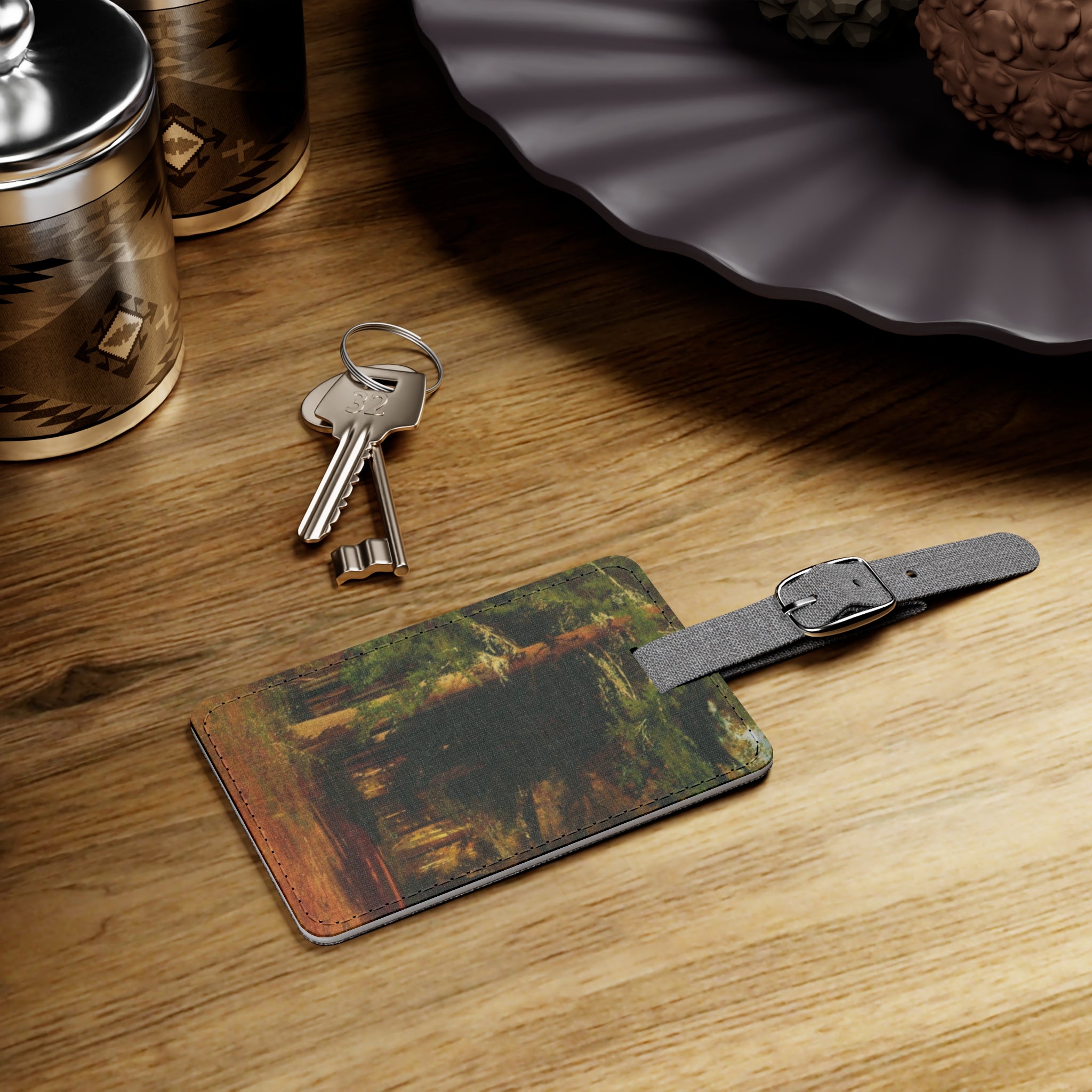 Forest Path photography luggage tag | woodland trees travel accessory