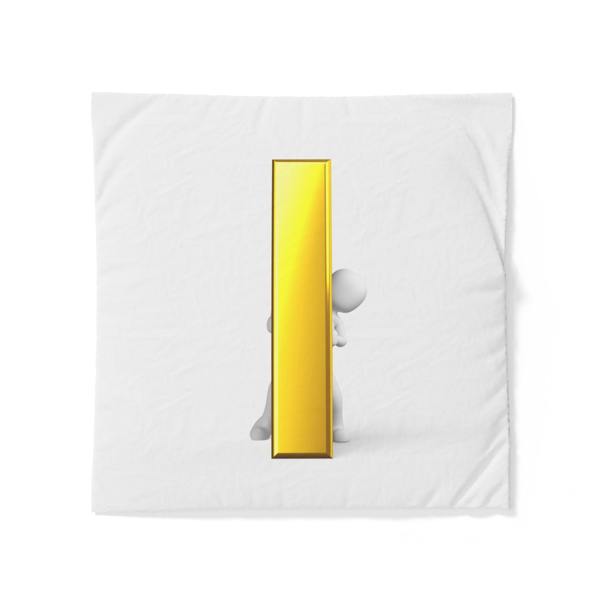 Housse de couette minimaliste lettre i dorée | Housse de couette en coton