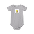 Yellow Letter N Monogram Infant Onesie | Baby Initial Jersey
