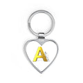 Gold Letter A Heart Keychain | Initial Keyring, Monogram Accessory