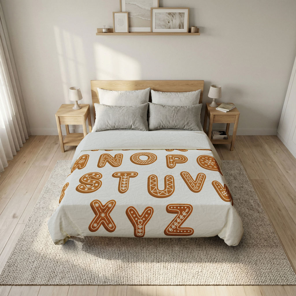 Gingerbread Cookie Alphabet Duvet Cover | Kids Bedding, Holiday Alphabet