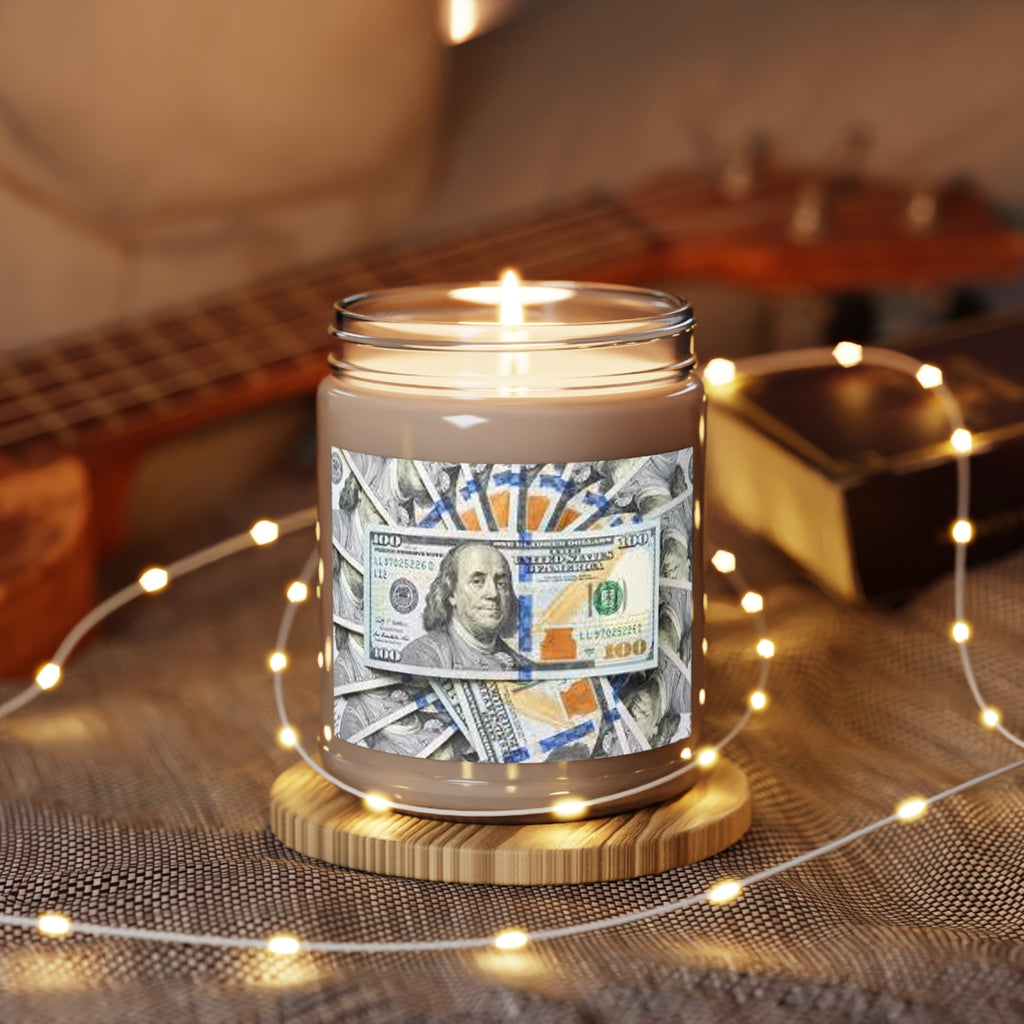 Money Stack Candle jar | Soy Candle 9oz with White Lid
