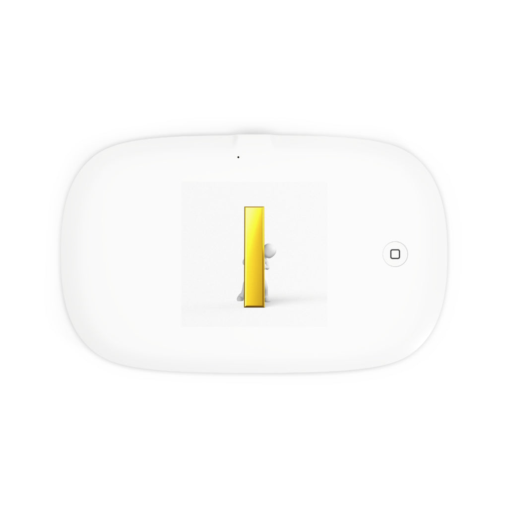 Gold Letter i Illustration UV Phone Sanitizer Wireless Charging Pad