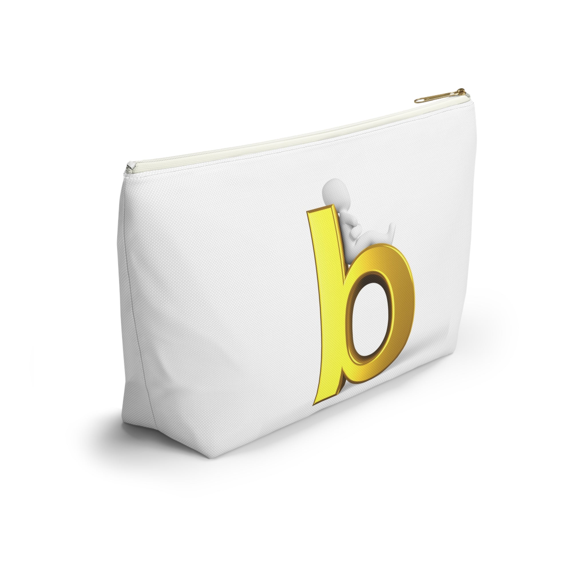 Gold Letter B Monogram Accessory Pouch | Initial Cosmetic Bag