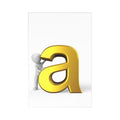 3D Gold Letter A Postcards | Alphabet Illustration, 7 Pack