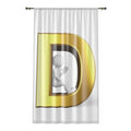 Gold Letter D Monogram Window Curtain | Metallic Initial Decor
