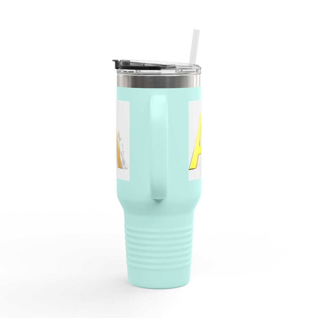Yellow 3D Letter A Initial Travel Mug | 40oz Insulated Tumbler