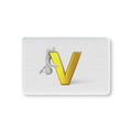 Gold Letter V with Hanging Figure Baby Fitted Crib Sheet